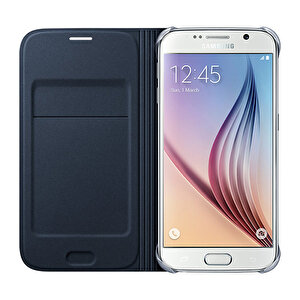 Galaxy S6 Flip Wallet (deri Görünümlü) Orjinal Siyah Ef-wg920pbegww