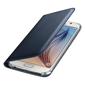 Samsung Galaxy S6 Flip Wallet (deri Görünümlü) Orjinal Siyah Ef-wg920pbegww