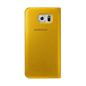 Galaxy S6 Orjinal S-view Cover (deri Görünümlü) - Sarı Ef-cg920pyegww (outlet)