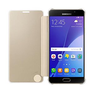 A710f Galaxy A7 (2016) Orjinal Clear View Cover Altın Ef-za710cfegww