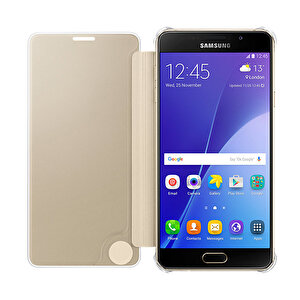 Samsung A710f Galaxy A7 (2016) Orjinal Clear View Cover Altın Ef-za710cfegww