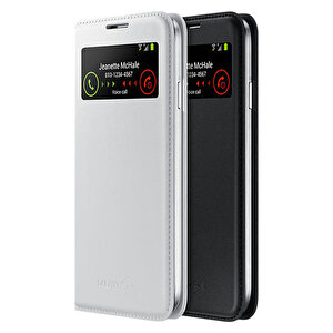 Samsung I9500 Galaxy S4 Kılıf Orjinal S-view Cover (deri) - Siyah Ef-mi950b