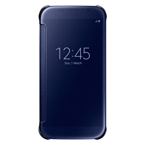 Galaxy S6 Orjinal Clear View Cover - Siyah Ef-zg920bbegww