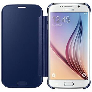 Samsung Galaxy S6 Orjinal Clear View Cover - Siyah Ef-zg920bbegww