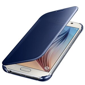 Samsung Galaxy S6 Orjinal Clear View Cover - Siyah Ef-zg920bbegww