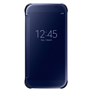 Samsung Galaxy S6 Orjinal Clear View Cover - Siyah Ef-zg920bbegww