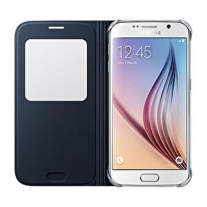 Galaxy S6 Orjinal S-view Cover (deri Görünümlü) - Lacivert Ef-cg920pbegww