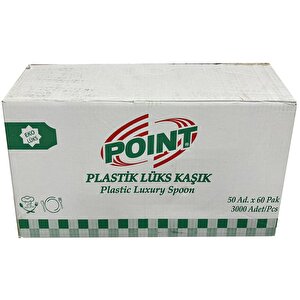 Point Plastik Lüx Şeffaf Kaşık - 18 Cm. - 3.2 Gr. - 3000 Adet - Koli