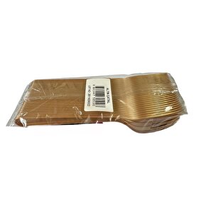 Plastik Gold Altın Renkli Lüx Parti Doğum Günü Çatal - 18 Cm. - 125 Adet
