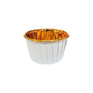 Dolphin Muffin Kağıt Karton Altın Beyaz Cupcake Kek Kalıbı Kapsülü Kabı - 25 Adetlik 3 Paket