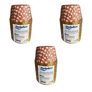 Muffin Kağıt Karton Altın Kırmızı Cupcake Kek Kalıbı Kapsülü Kabı - 25 Adetlik 3 Paket