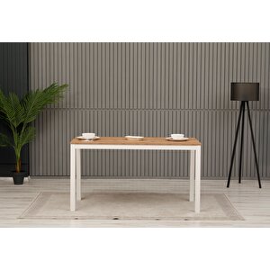 Yemek Masası 140x70x75 Cm Beyaz - Atlantik Çam 