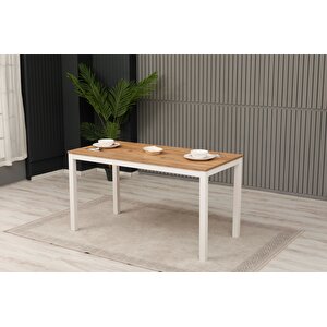 Yemek Masası 140x70x75 Cm Beyaz - Atlantik Çam 