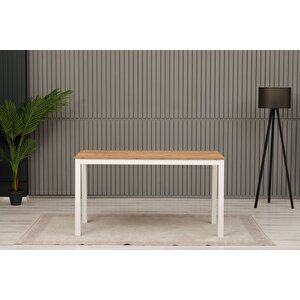 Yemek Masası 140x70x75 Cm Beyaz - Atlantik Çam 