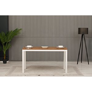 Yemek Masası 140x70x75 Cm Beyaz - Meşe