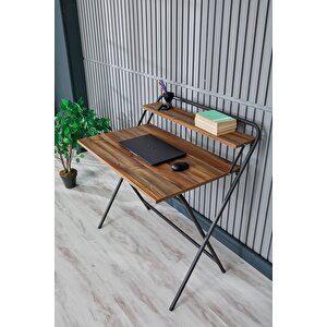 Tam Katlanır Çalışma Masası 85x55x73 Cm Modern 73 Cm Modern 55 Cm Metal 85 Cm Ceviz