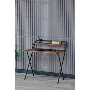 Tam Katlanır Çalışma Masası 85x55x73 Cm Modern 73 Cm Modern 55 Cm Metal 85 Cm Ceviz