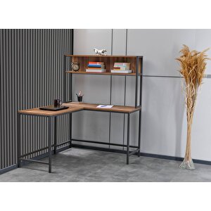 Raflı L Çalışma Masası 140x120x75 Cm Sağ Sol Yönlü
