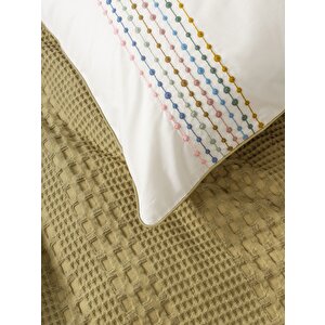 Cotton Box Aura Tek Kişilik Pike Takımı Pebble Hardal