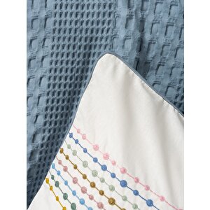 Cotton Box Aura Tek Kişilik Pike Takımı Pebble Indigo