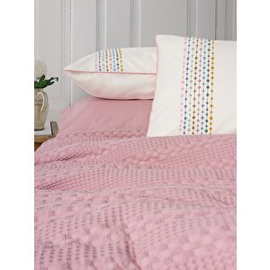 Aura Çift Kişilik Pike Takımı Pebble Pembe
