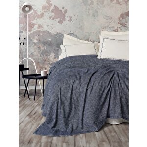 Embrova Şönil Çift Kişilik Yatak Örtüsü/pike Takımı Loom Lacivert