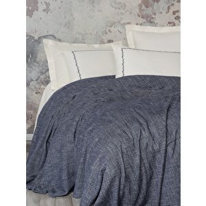 Embrova Şönil Çift Kişilik Yatak Örtüsü/pike Takımı Loom Lacivert