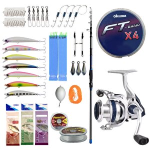 Yek Outdoor Profesyonel Hazır Olta Seti Dam Imax 4.20m 100-250g Surf Kamışı&okuma Aria-5000a Painting Silver 1bb Olta Makinesi