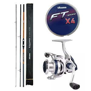 Yekoutdoor Profesyonel Olta Seti Okuma Salina Surf 14' 420 Cm 3 Parça Surf Kamışı&okuma Aria-6000a 1bb Olta Makinesi