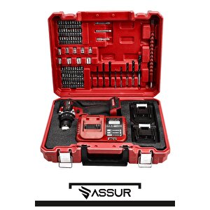 Assur 21v Bakır Sargı Kömürsüz Motor Çelik Mandren Darbeli Şarjlı Matkap Akülü Vidalama