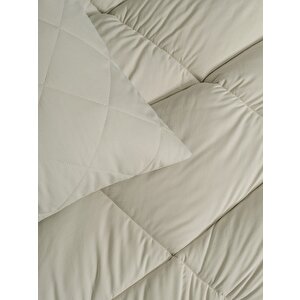 Softwash Çift Kişilik Yorgan Seti Taş 180x200 Lastikli Çarşaf