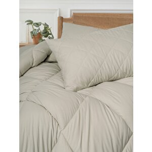 Softwash Çift Kişilik Yorgan Seti Taş 180x200 Lastikli Çarşaf