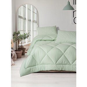 Softwash Çift Kişilik Yorgan Seti Adaçayı 180x200 Lastikli Çarşaf