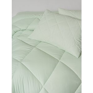Softwash Çift Kişilik Yorgan Seti Adaçayı 180x200 Lastikli Çarşaf