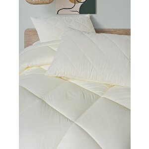 Softwash Çift Kişilik Yorgan Seti Ekru 180x200 Lastikli Çarşaf