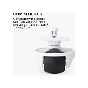 Roborock S6 / S7 Serisi Uyumlu Robot Yedek Ön Tekerlek – S65, S55 Max, S7 Max, T7s Plus, G10