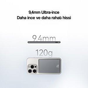 Usams Kablosuz Şarj Mıknatıslı Magsafe Ultra Slim Alüminyum 5000mah 20w Powerbank Cd22002-mor