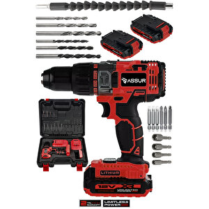 12v Metal Şanzıman Çift Akülü 24 Parça Şarjlı Matkap Akülü Vidalama