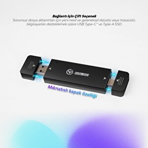 Npo Dk01 Usb-a/type-c 1000/900mb/s 512gb 22x42 M.2 Nvme Taşınabilir Harici Ssd
