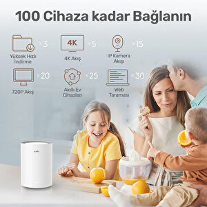 M1800 5ghz 1201mbps, 2.4ghz 574mbps 2 Hızlı Ethernet Port,4 Dahili Anten, Wi-fi 6 Mesh Router