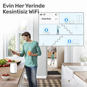 Cudy M1800 5ghz 1201mbps, 2.4ghz 574mbps 2 Hızlı Ethernet Port,4 Dahili Anten, Wi-fi 6 Mesh Router
