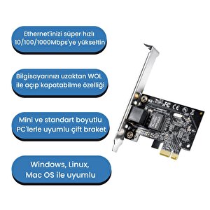Pe10 Wol 10/100/1000mbps Gigabit Pci Lan Express Adaptör