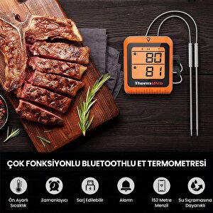 Thermopro Tp920 Cep Telefonu Kontrollü, Bluetooth Ve Çift Problu Profesyonel Gıda Pişirme Termometre