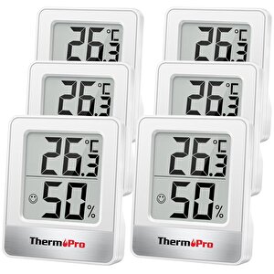 Thermopro Tp49w Mini İç Mekan Dijital Isı Ve Nem Ölçer Termometre 6 Adet