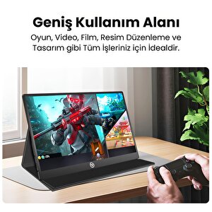 NPO NPM6 15.6" IPS FHD 5ms 60Hz Type-C Telefon ve Oyun Konsolu Uyumlu Metal Kasa Taşınabilir Monitör