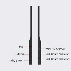 NPO NPM6 15.6" IPS FHD 5ms 60Hz Type-C Telefon ve Oyun Konsolu Uyumlu Metal Kasa Taşınabilir Monitör