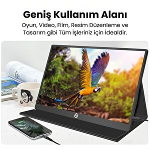 NPO NPM6 15.6" IPS FHD 5ms 60Hz Type-C Telefon ve Oyun Konsolu Uyumlu Metal Kasa Taşınabilir Monitör