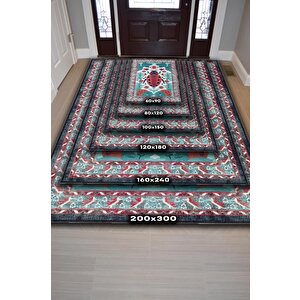 Homshtag Nuh'un Gemisi Koleksiyonu Uğur Böceği, Çiçek Desenli Art Deco Tarzı Vintage Halı,çok Renkli Maksimalist Halı