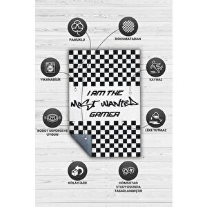 Homshtag Aranan Oyuncu Siyah Beyaz Renk Oyuncu Halısı Damalı Gamer Halısı Nfs Most Wanted Sever Halı