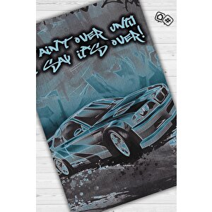Ben Bitti Demeden Bitmez Renkli Oyuncu Halısı Gri Renk Gamer Temalı Nfs Most Wanted Halı 80x120 cm